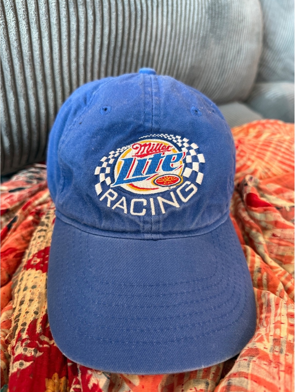 Vintage Miller Lite Racing Blue Adjustable Baseball Cap Penske and Kurt Busch